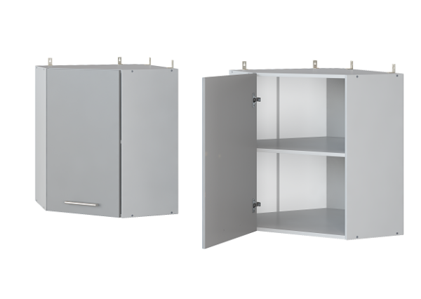 Шкаф верхний угловой "Фиджи" АУ 600 (кварц, крафт, доломит, белый, бетон, графит)
